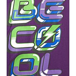 Pine Kids Cotton Knit Half Sleeves T-Shirt With Be Cool Text Print - Purple