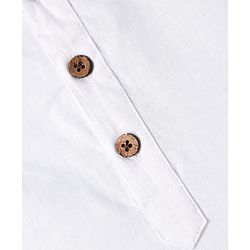 Pine Kids Cotton Woven Mandarin Collar Full Sleeves Solid Colour Kurta Pyjama Set - White