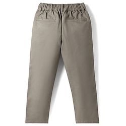 Pine Kids Cotton Elastane Woven Full Length Solid Trouser - Beige