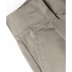 Pine Kids Cotton Elastane Woven Full Length Solid Trouser - Beige
