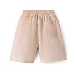 Pine Kids Looper Knit Knee Length Shorts with Text Print - Beige