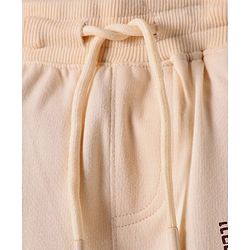 Pine Kids Looper Knit Knee Length Shorts with Text Print - Beige
