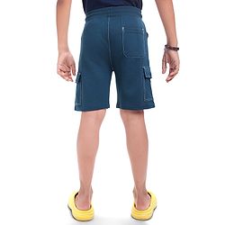 Pine Kids Looper Knit Knee Length Solid Shorts - Blue