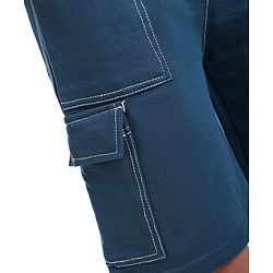 Pine Kids Looper Knit Knee Length Solid Shorts - Blue