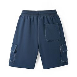 Pine Kids Looper Knit Knee Length Solid Shorts - Blue