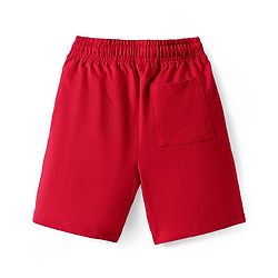 Pine Kids Looper Knit Above Knee Length Shorts with Football Print - Red
