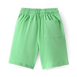 Pine Kids Looper Knit Above Knee Length Shorts with Boston Print - Light Green