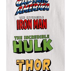 Pine Kids Marvel Single Jersey Knit Half Sleeves T-Shirt with Front & Back Avengers Graphics - White