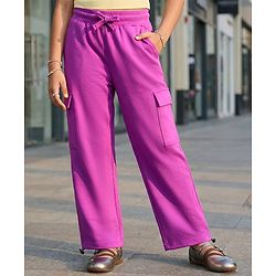 Pine Kids Knit Full Length Solid Color Lounge Pant - Fuchsia