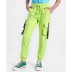 Pine Kids Knit Full Length Solid Lounge Pant - Limegreen