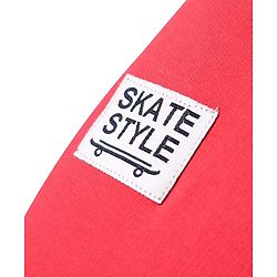 Pine Kids Cotton Knit Full Length Track Pants with Tape Detailing - Red