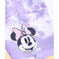 Pine Kids Disney Terry Knit Half Sleeves Oversized Drop Shoulder Tie And Dye T-Shirt With Minnie Mouse Graphics -  Purple