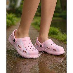 Pine Kids Clogs with Back Strap Closure - Pink ( Marble Print May Vary)