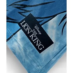 Pine Kids Disney Terry Knit Half Sleeves Oversized And Drop Shoulder Tie And Dye T-Shirt With Lion King Graphics And Badge Detailing  - Blue