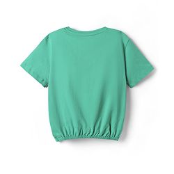 Pine Kids Cotton Knit Half Sleeves T-Shirt with Believe in Yourself Text Print - Mint