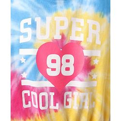 Pine Kids Cotton Knit Half Sleeves Tie & Dye T-Shirt with Text Print - Yellow Pink & Blue