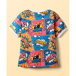 Pine Kids Cotton Knit Half Sleeves T-Shirt with Text Print - Pink