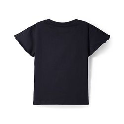 Pine Kids Cotton Knit Half Sleeves T-Shirt With Love Happy Time Foil Text Print - Black