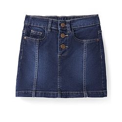 Pine Kids Above Knee Length Washed Denim Skorts - Navy Blue
