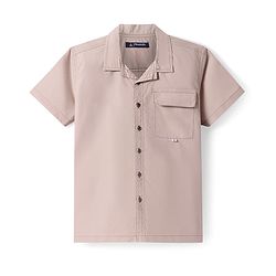 Pine Kids Cotton Knit Half Sleeves Solid Color Shirt - Tan
