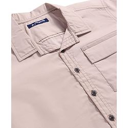 Pine Kids Cotton Knit Half Sleeves Solid Color Shirt - Tan