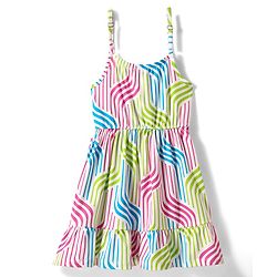 Pine Kids Cotton Knit Sleeveless Printed Frock - Multicolor