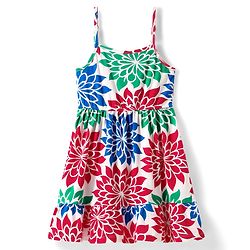 Pine Kids Cotton Knit Sleeveless Frock With Floral Print - White