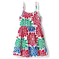 Pine Kids Cotton Knit Sleeveless Frock With Floral Print - White