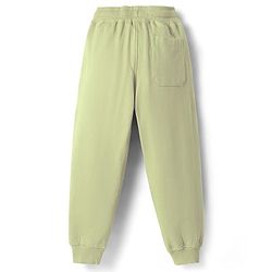 Pine Kids Cotton Knit Full Length Lounge Pant With Text Patch - Green
