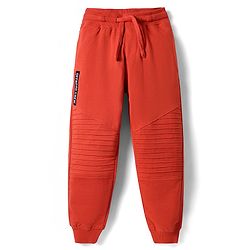 Pine Kids Cotton Knit Full Length Lounge Pant With Text Patch - Green