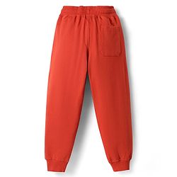 Pine Kids Cotton Knit Full Length Lounge Pant With Text Patch - Green