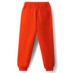 Pine Kids Cotton Knit Full Length Lounge Pant With Text Print - Orange