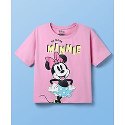 Pine Kids Disney Half Sleeves Oversized Drop Shoulder T-Shirt With Minnie Mouse Family Graphic Pack Of 2 - Pink & Yellow