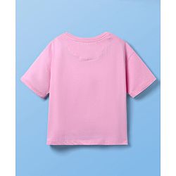 Pine Kids Disney Half Sleeves Oversized Drop Shoulder T-Shirt With Minnie Mouse Family Graphic Pack Of 2 - Pink & Yellow