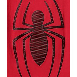 Pine Kids Marvel Single Jersey Knit Half Sleeves Drop Shoulder T-Shirt With Spider Man Graphic - Red