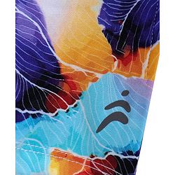 Pine Active Knit Above Knee Length Super Stretch Athletic Shorts with Abstract Print - Multicolor