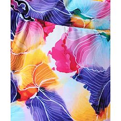 Pine Active Knit Above Knee Length Super Stretch Athletic Shorts with Abstract Print - Multicolor
