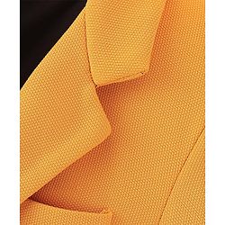 Pine Kids Knit Full Sleeves Solid Color Blazer - Mustard