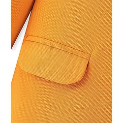 Pine Kids Knit Full Sleeves Solid Color Blazer - Mustard