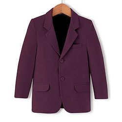 Pine Kids Knit Full Sleeves Solid Color Blazer - Wine