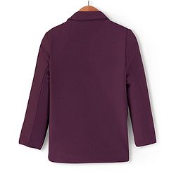 Pine Kids Knit Full Sleeves Solid Color Blazer - Wine