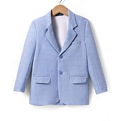 Pine Kids Knit Full Sleeves Solid Color Blazer - Light Blue