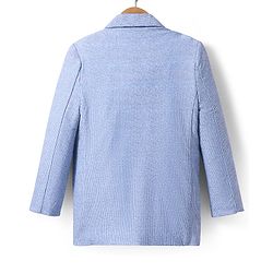 Pine Kids Knit Full Sleeves Solid Color Blazer - Light Blue