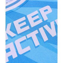 Pine Active Knit Sleeveless Printed Basketball T-Shirt & Shorts Set - Blue