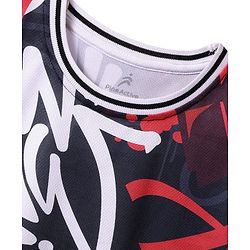 Pine Active Knit Half Sleeves Printed T-Shirt & Shorts - Black