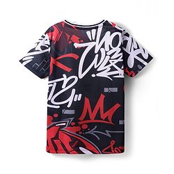 Pine Active Knit Half Sleeves Printed T-Shirt & Shorts - Black