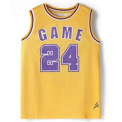 Pine Active Sleeveless Basketball T-Shirt & Short With Game Print - Yellow