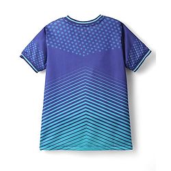 Pine Active Half Sleeves T-Shirt With Shorts Set With Football Print - Blue