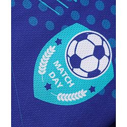 Pine Active Half Sleeves T-Shirt With Shorts Set With Football Print - Blue