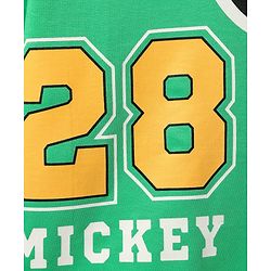 Pine Kids Marvel Terry Knit Half Sleeves Oversize And Drop Shoulder T-Shirt With Mickey Mouse Graphics - Light Green